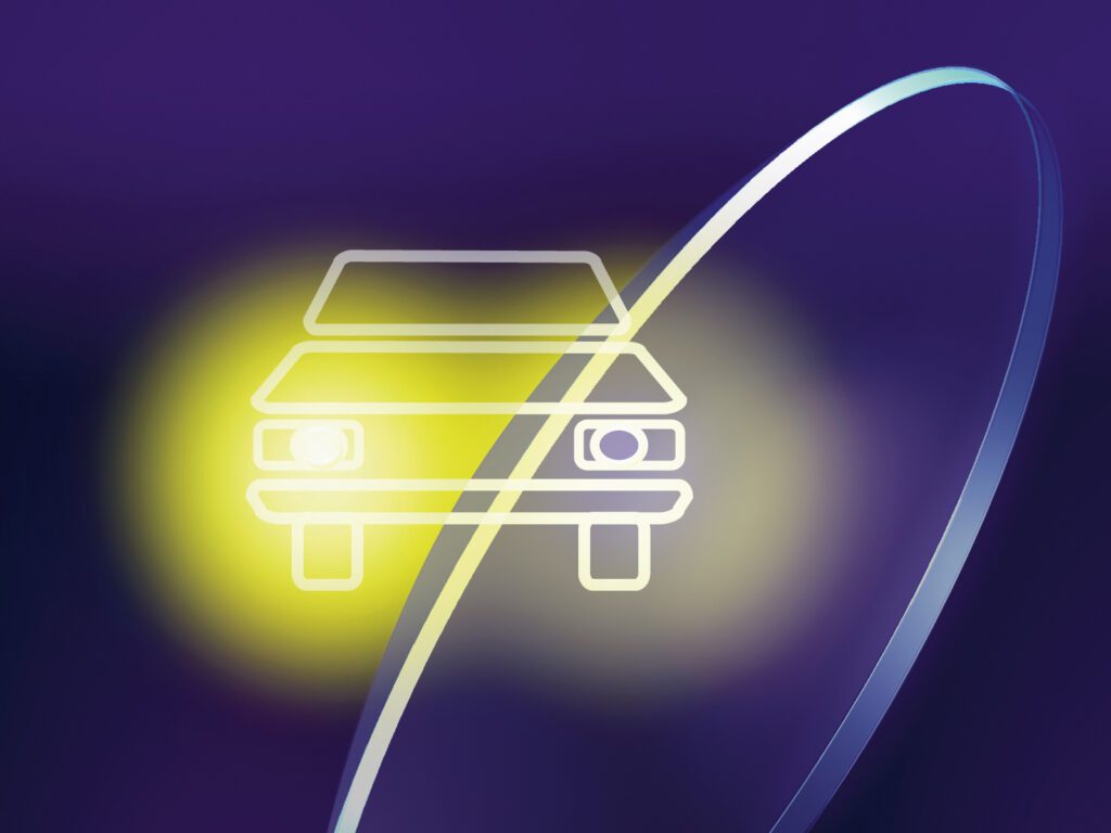 auto 300 Eine spezielle Brille zum Autofahren im Straßenverkehr verringert Blendung und verbessert Kontraste